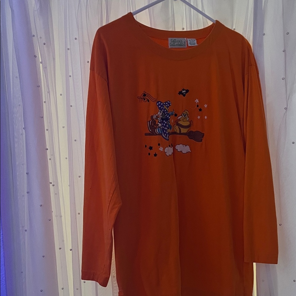 Cat & Jack Orange Long Sleeve Tee with Witch Design
